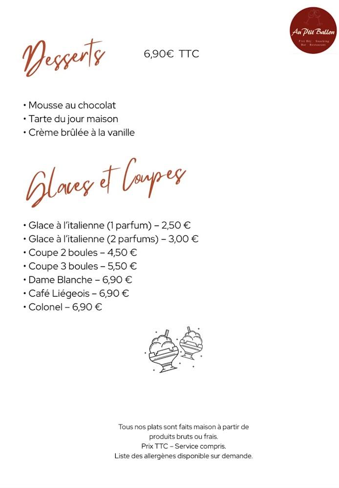 Au P'tit Ballon - Menu Image 2