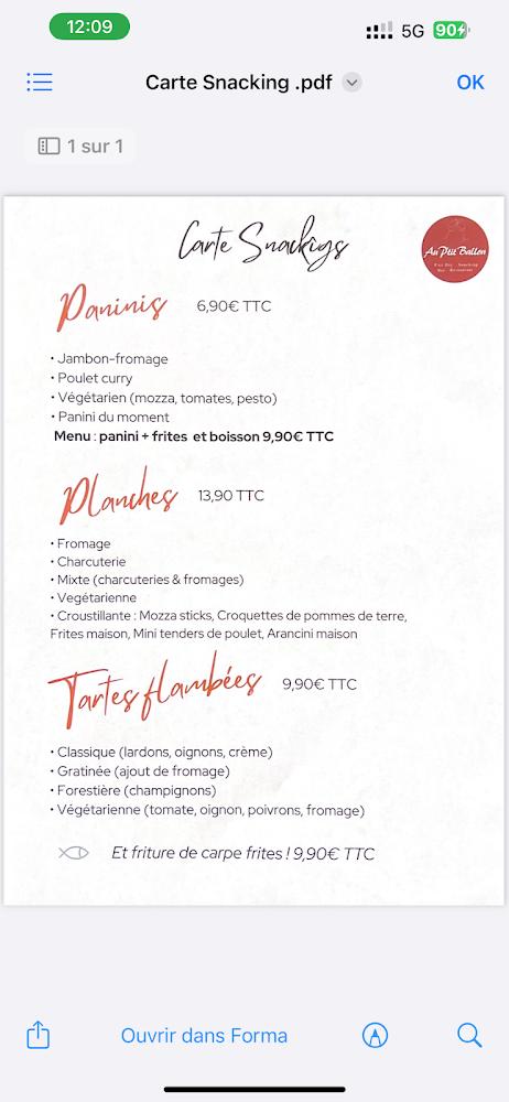 Au P'tit Ballon - Menu Image 3